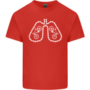 Bicycle Lungs Cyclist Funny Cycling Bike Mens Cotton T-Shirt Tee Top Red
