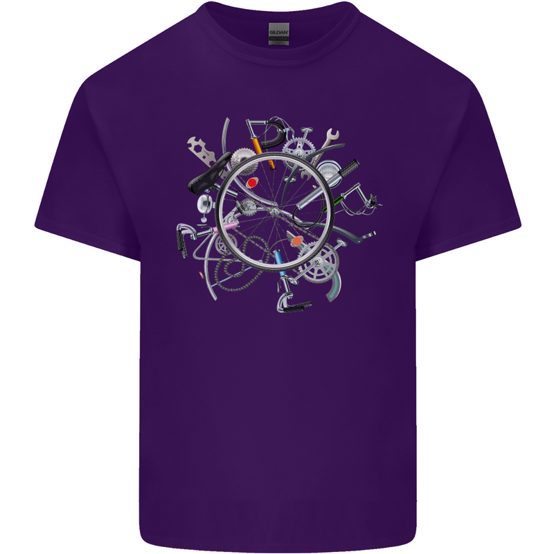 Bicycle Parts Cycling Cyclist Cycle Bicycle Mens Cotton T-Shirt Tee Top Purple