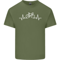 Bicycle Pulse Cycling Cyclist Bike MTB Mens Cotton T-Shirt Tee Top Military Green