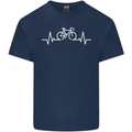 Bicycle Pulse Cycling Cyclist Bike MTB Mens Cotton T-Shirt Tee Top Navy Blue