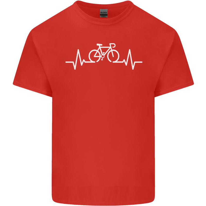Bicycle Pulse Cycling Cyclist Bike MTB Mens Cotton T-Shirt Tee Top Red