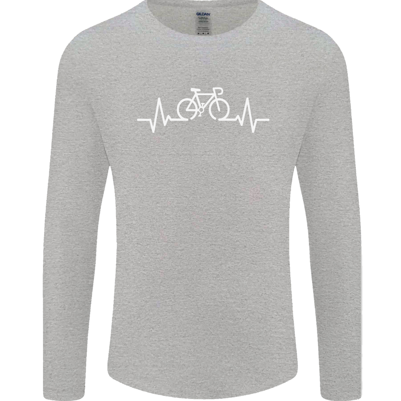 Bicycle Pulse Cycling Cyclist Bike MTB Mens Long Sleeve T-Shirt Sports Grey