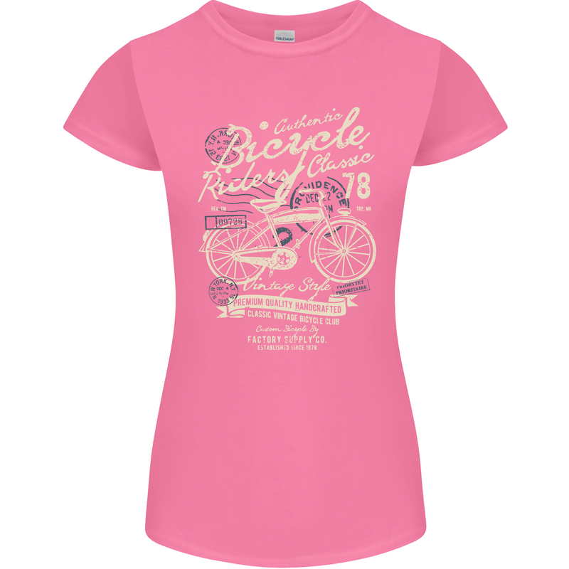 Bicycle Rider Classic Cyclist Funny Cycling Womens Petite Cut T-Shirt Azalea
