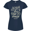 Bicycle Rider Classic Cyclist Funny Cycling Womens Petite Cut T-Shirt Navy Blue