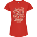 Bicycle Rider Classic Cyclist Funny Cycling Womens Petite Cut T-Shirt Red
