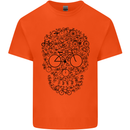 Bicycle Skull Cyclist Funny Cycling  Bike Kids T-Shirt Childrens Orange