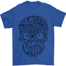 Bicycle Skull Cyclist Funny Cycling  Bike Mens T-Shirt Cotton Gildan Royal Blue