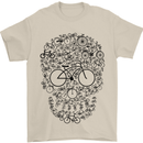 Bicycle Skull Cyclist Funny Cycling  Bike Mens T-Shirt Cotton Gildan Sand