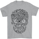 Bicycle Skull Cyclist Funny Cycling  Bike Mens T-Shirt Cotton Gildan Sports Grey