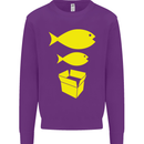 Big Fish Little Fish Cardboard Box Music Kids Sweatshirt Jumper Purple