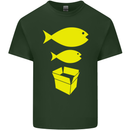 Big Fish Little Fish Cardboard Box Music Mens Cotton T-Shirt Tee Top Forest Green