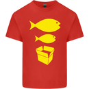 Big Fish Little Fish Cardboard Box Music Mens Cotton T-Shirt Tee Top Red