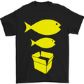 Big Fish Little Fish Cardboard Box Music Mens T-Shirt Cotton Gildan Black