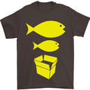 Big Fish Little Fish Cardboard Box Music Mens T-Shirt Cotton Gildan Dark Chocolate