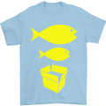 Big Fish Little Fish Cardboard Box Music Mens T-Shirt Cotton Gildan Light Blue