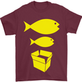 Big Fish Little Fish Cardboard Box Music Mens T-Shirt Cotton Gildan Maroon
