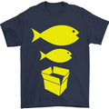 Big Fish Little Fish Cardboard Box Music Mens T-Shirt Cotton Gildan Navy Blue