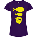 Big Fish Little Fish Cardboard Box Music Womens Petite Cut T-Shirt Purple