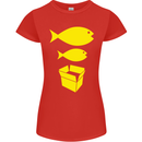 Big Fish Little Fish Cardboard Box Music Womens Petite Cut T-Shirt Red