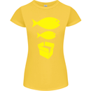 Big Fish Little Fish Cardboard Box Music Womens Petite Cut T-Shirt Yellow