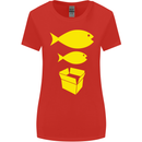 Big Fish Little Fish Cardboard Box Music Womens Wider Cut T-Shirt Red