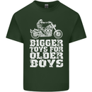 Bigger Toys Older Boys Motorbike Biker Mens Cotton T-Shirt Tee Top Forest Green