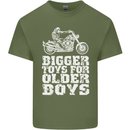 Bigger Toys Older Boys Motorbike Biker Mens Cotton T-Shirt Tee Top Military Green