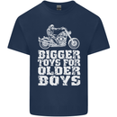 Bigger Toys Older Boys Motorbike Biker Mens Cotton T-Shirt Tee Top Navy Blue