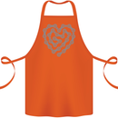 Bike Heart Chain Cycling Biker Motorcycle Cotton Apron 100% Organic Orange