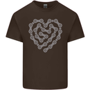 Bike Heart Chain Cycling Biker Motorcycle Mens Cotton T-Shirt Tee Top Dark Chocolate