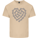 Bike Heart Chain Cycling Biker Motorcycle Mens Cotton T-Shirt Tee Top Sand