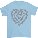 Bike Heart Chain Cycling Biker Motorcycle Mens T-Shirt Cotton Gildan Light Blue