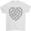 Bike Heart Chain Cycling Biker Motorcycle Mens T-Shirt Cotton Gildan White
