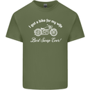Bike for My Wife Best Swap Ever Motorcycle Mens Cotton T-Shirt Tee Top Military Green
