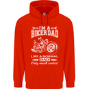 Biker A Normal Dad Father's Day Motorcycle Mens 80% Cotton Hoodie Bright Red