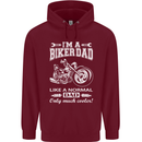 Biker A Normal Dad Father's Day Motorcycle Mens 80% Cotton Hoodie Maroon