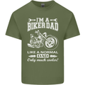 Biker A Normal Dad Father's Day Motorcycle Mens Cotton T-Shirt Tee Top Military Green
