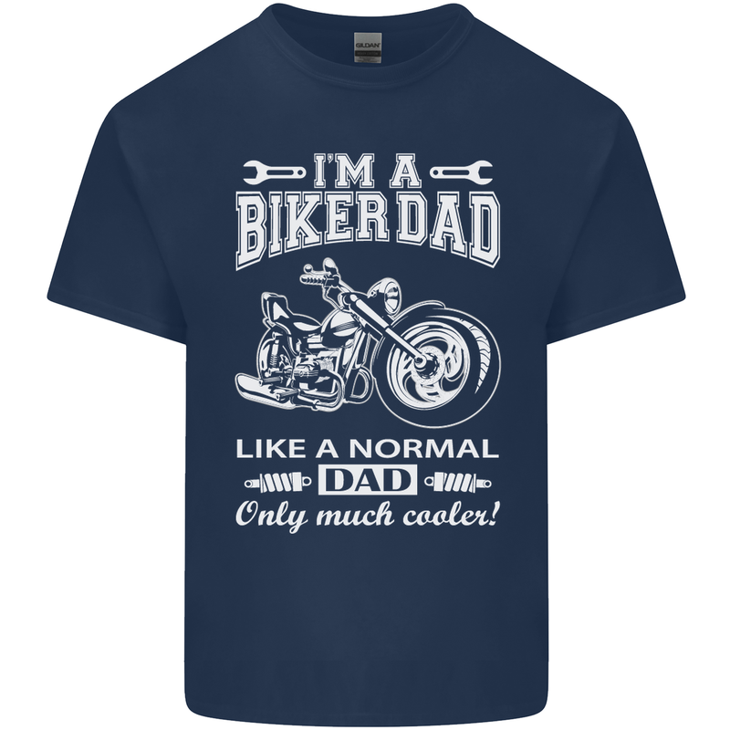Biker A Normal Dad Father's Day Motorcycle Mens Cotton T-Shirt Tee Top Navy Blue