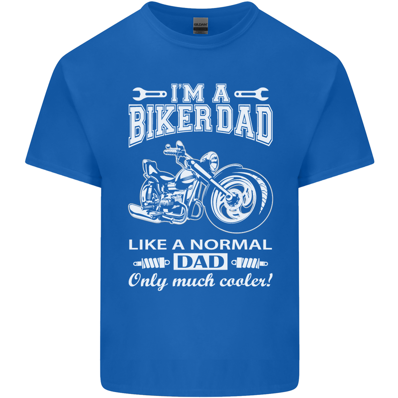 Biker A Normal Dad Father's Day Motorcycle Mens Cotton T-Shirt Tee Top Royal Blue