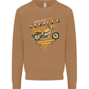 Biker American Customs Motorcycle Chopper Mens Sweatshirt Jumper Caramel Latte