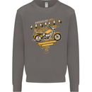 Biker American Customs Motorcycle Chopper Mens Sweatshirt Jumper Charcoal