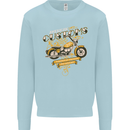 Biker American Customs Motorcycle Chopper Mens Sweatshirt Jumper Light Blue