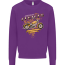 Biker American Customs Motorcycle Chopper Mens Sweatshirt Jumper Purple