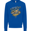 Biker American Customs Motorcycle Chopper Mens Sweatshirt Jumper Royal Blue