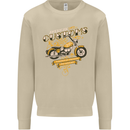 Biker American Customs Motorcycle Chopper Mens Sweatshirt Jumper Sand