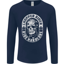 Biker Chopper Rider Motorbike Motorcycle Mens Long Sleeve T-Shirt Navy Blue