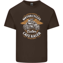Biker Custom Cafe Racer Motorcycle Mens Cotton T-Shirt Tee Top Dark Chocolate
