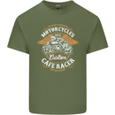 Biker Custom Cafe Racer Motorcycle Mens Cotton T-Shirt Tee Top Military Green