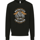 Biker Custom Cafe Racer Motorcycle Mens Sweatshirt Jumper Black
