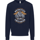 Biker Custom Cafe Racer Motorcycle Mens Sweatshirt Jumper Navy Blue